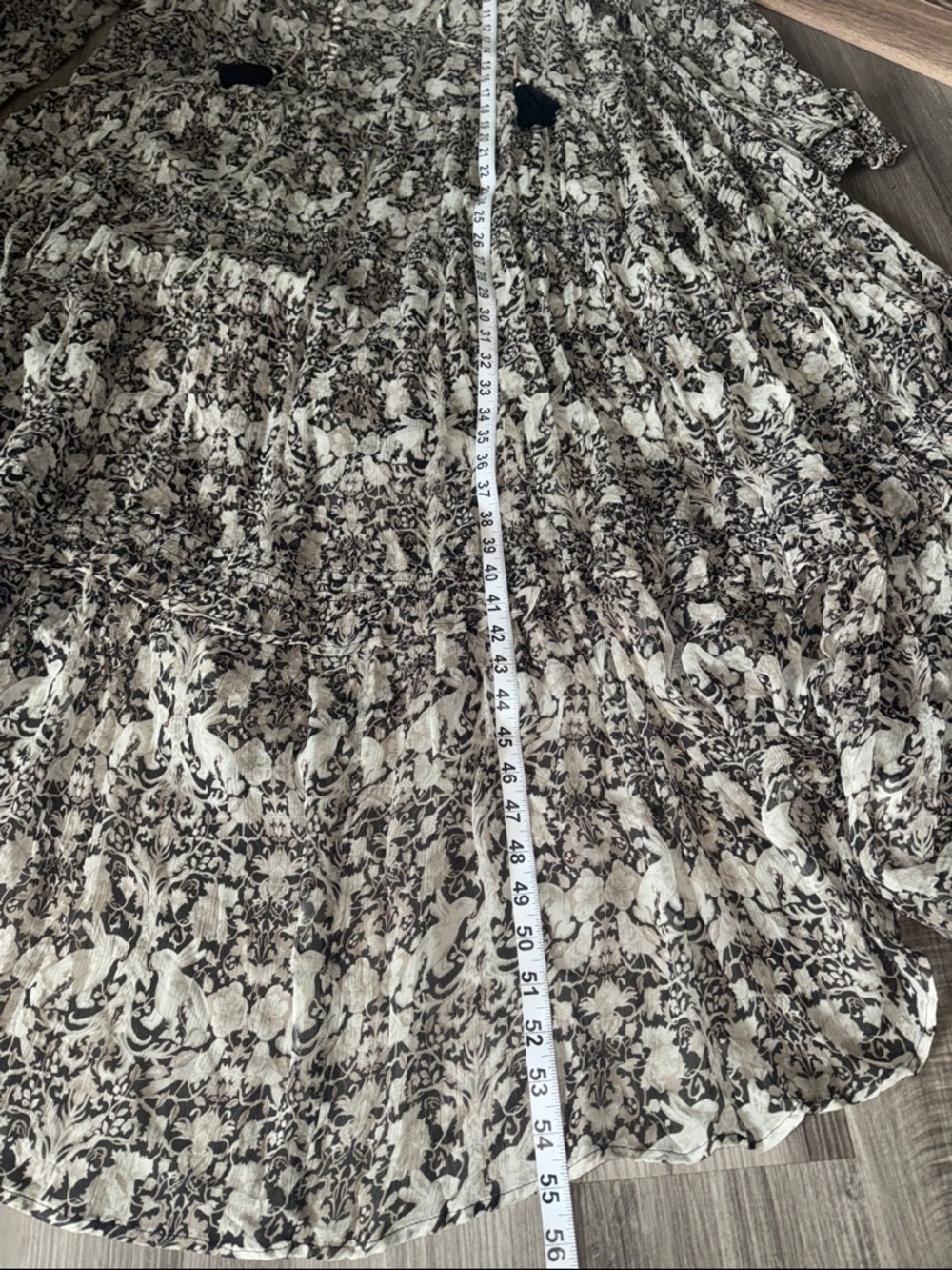 Anthropologie The Marais Printed Chiffon Maxi Dress Floral 2X Rabbits boho flowy - Picture 8 of 11